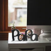 Father's Day PaPa Picture Frame,Dad Gifts From Daughter,Dad Birthday Gifts, Dad Photo Holder, Father's Day Gift -Black 2
