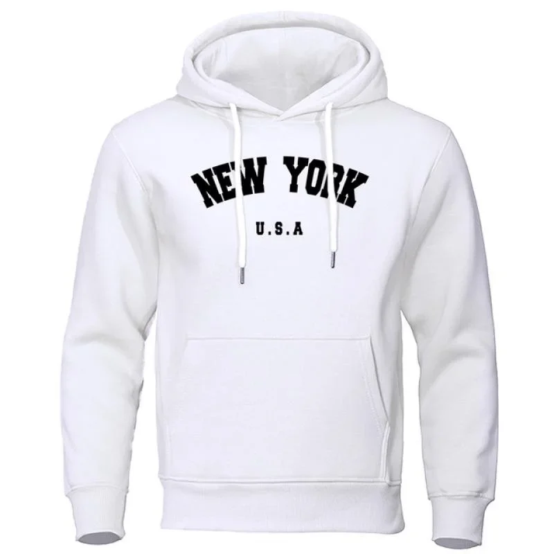 

Мужская толстовка с капюшоном, повседневный свитшот с длинным рукавом и принтом Нью-Йорка, с надписью США и городским принтом, уличный пуловер свободного покроя, осень