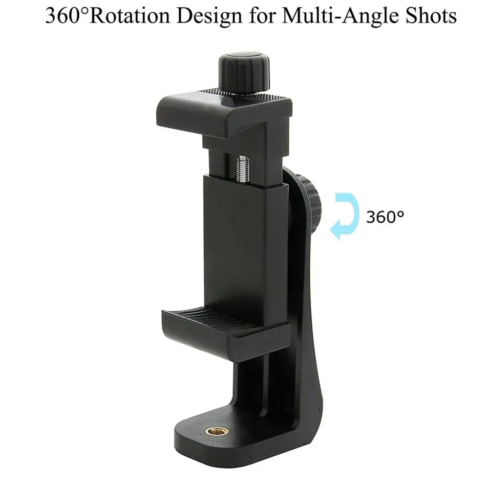 Tripod Mount Mobile Phone Clip Holder Vertical Bracket 360 Degree Rotating Tripod Adapter Vertical Shooting Phone Mount Holder phone holder for car cup holder