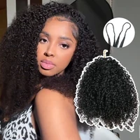 Extensions de cheveux humains bouclés 240g Afro Kinky Burmese, sans nœuds, pré-séparées, pour crochet, effet plume 6