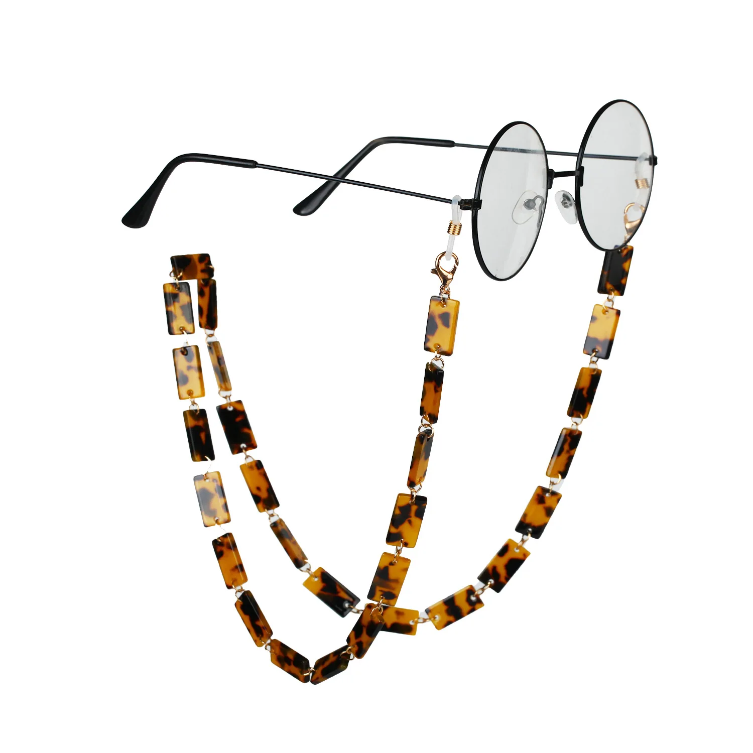 

Leopard Print Sunglass Chain with Acrylic Lanyard for Mask, Fashionable Eyewear Accessory for Women