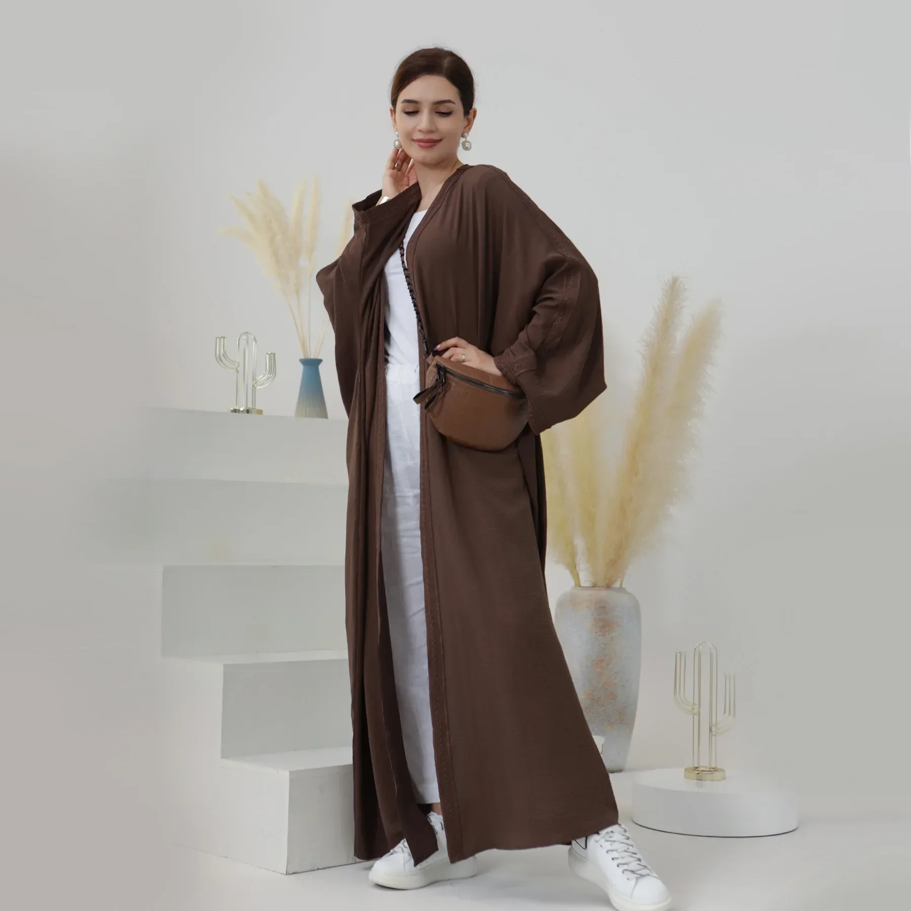 Kimono Abaya Dubai Luxury Saudi Embroidery Abayas for Muslim Women Arabic Turkish Dresses Ramadan Eid Islam Outfit Kaftan Party