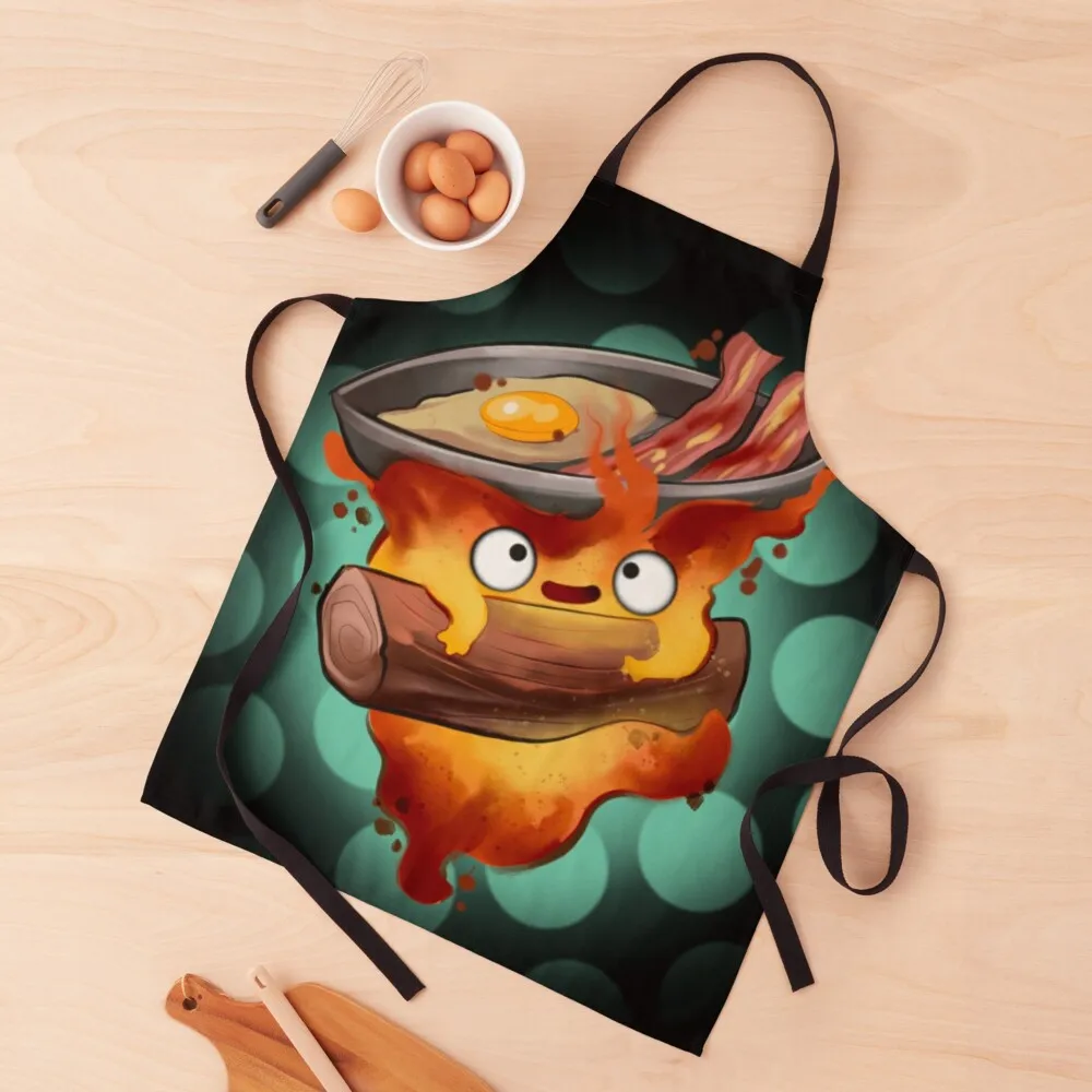 Calcifer Apron Korean Men kitchen Barista Kitchen Household Items Apron