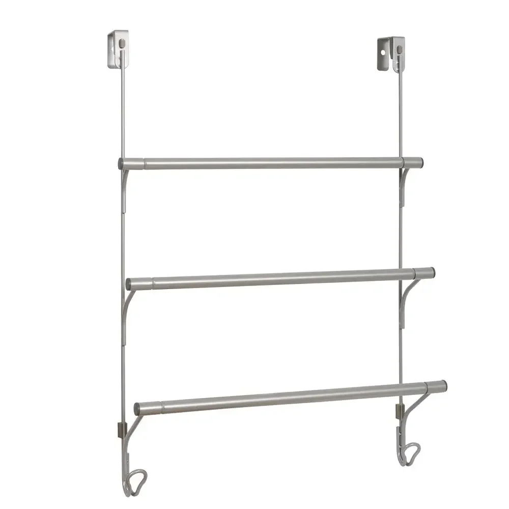 3-Tier Portable Towel Bar with SnugFit Technology Satin Nickel