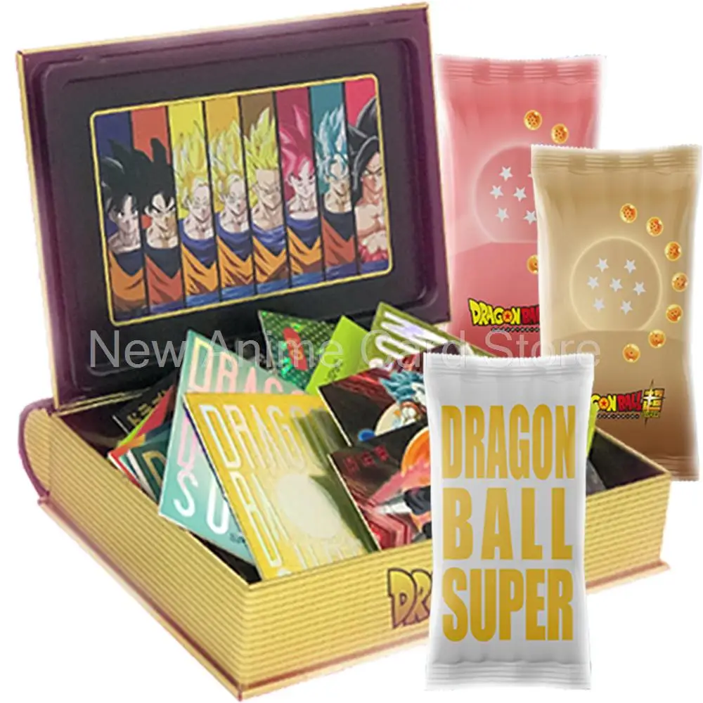 

Book Box Dragon Ball Cards for Child 30th Anniversary Anime Figures Son Goku Hero Saiyan Vegeta IV Bronz Barrage Card Table Toys