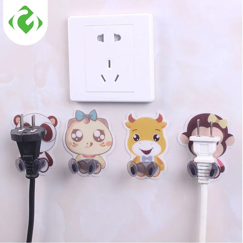 

Cute Cartoon Power Wall Adhesive Plug Socket Holder Hanger Hook Home Decor Multi-Purpose Hooks Multiple types of plugs available