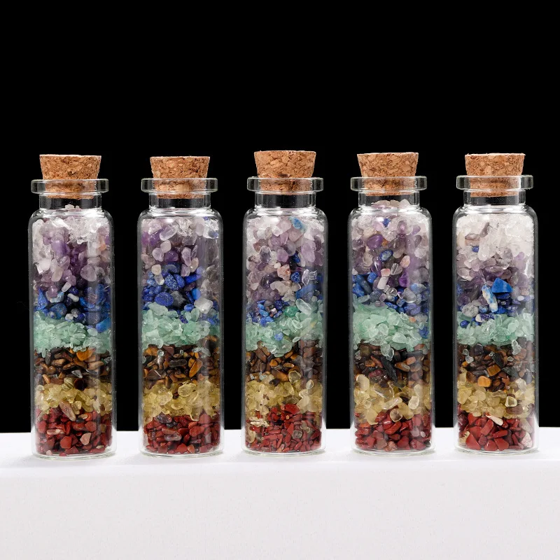 

Natural Energy Crystal Stone Colorful Gem Drift Bottle Hand Polished Specimen Healing Table Collection Ornament Reiki Gift