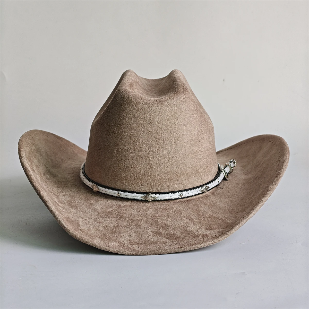 Winter Cowgirl Cowboy Vegan Wildleder Hut Filz Fedora Hut für Frauen Männer Klassische Modische All-match Hut sombrero vaquero – Detail 9