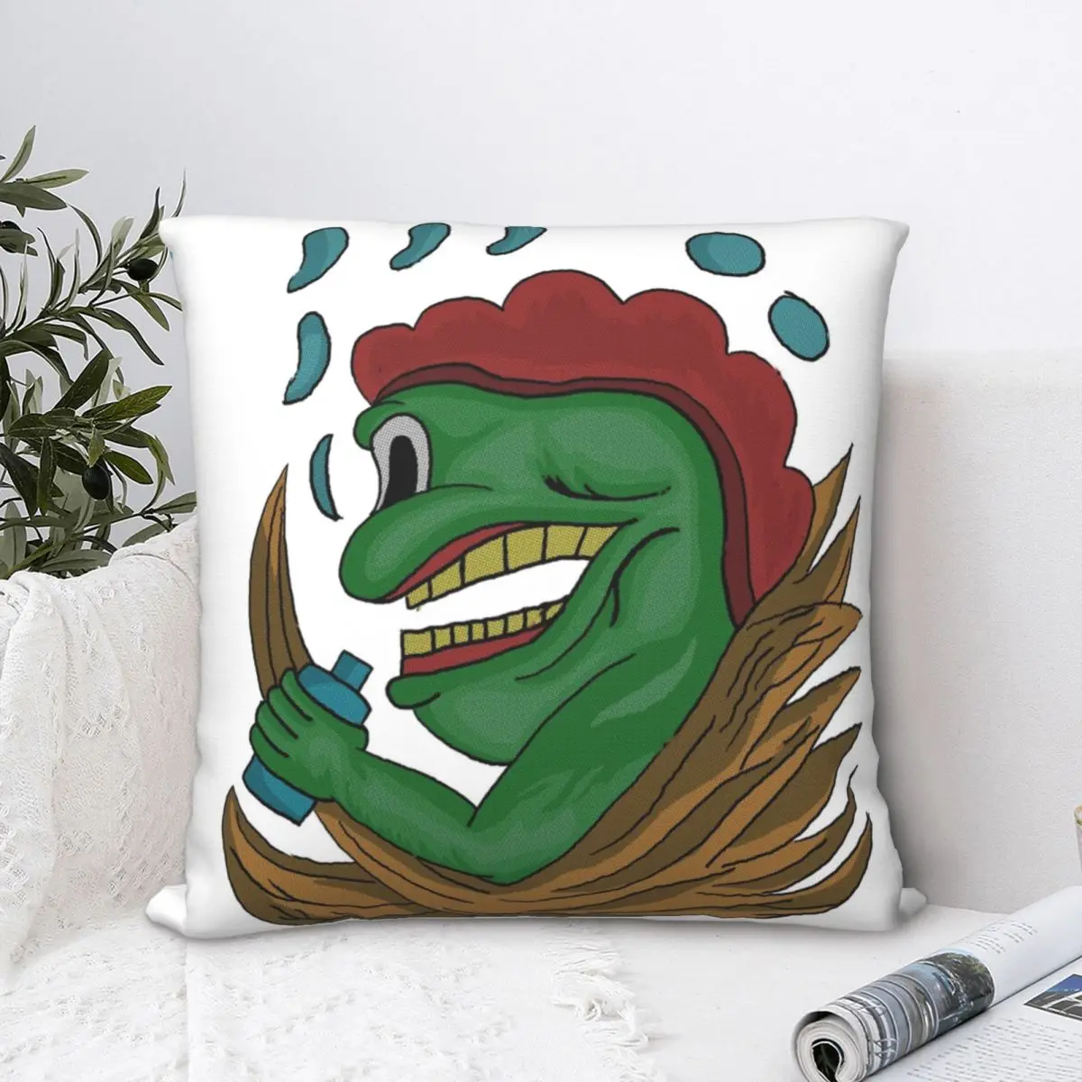 

Mbuh Monster Square Pillowcase Polyester Pillow Cover Velvet Cushion Zip Decorative Comfort Throw Pillow For Home Living Room