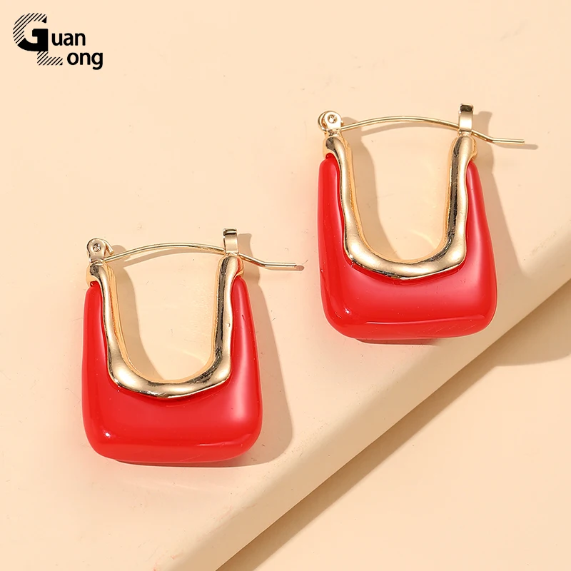 Guanglong Resin Acrylic Earring For Women Hanging Summer Vintage Geometric Earrings For Girl Gift Party Jewelry dangle earrings,drop earrings,pendant earrings,long earrings,acrylic earrings