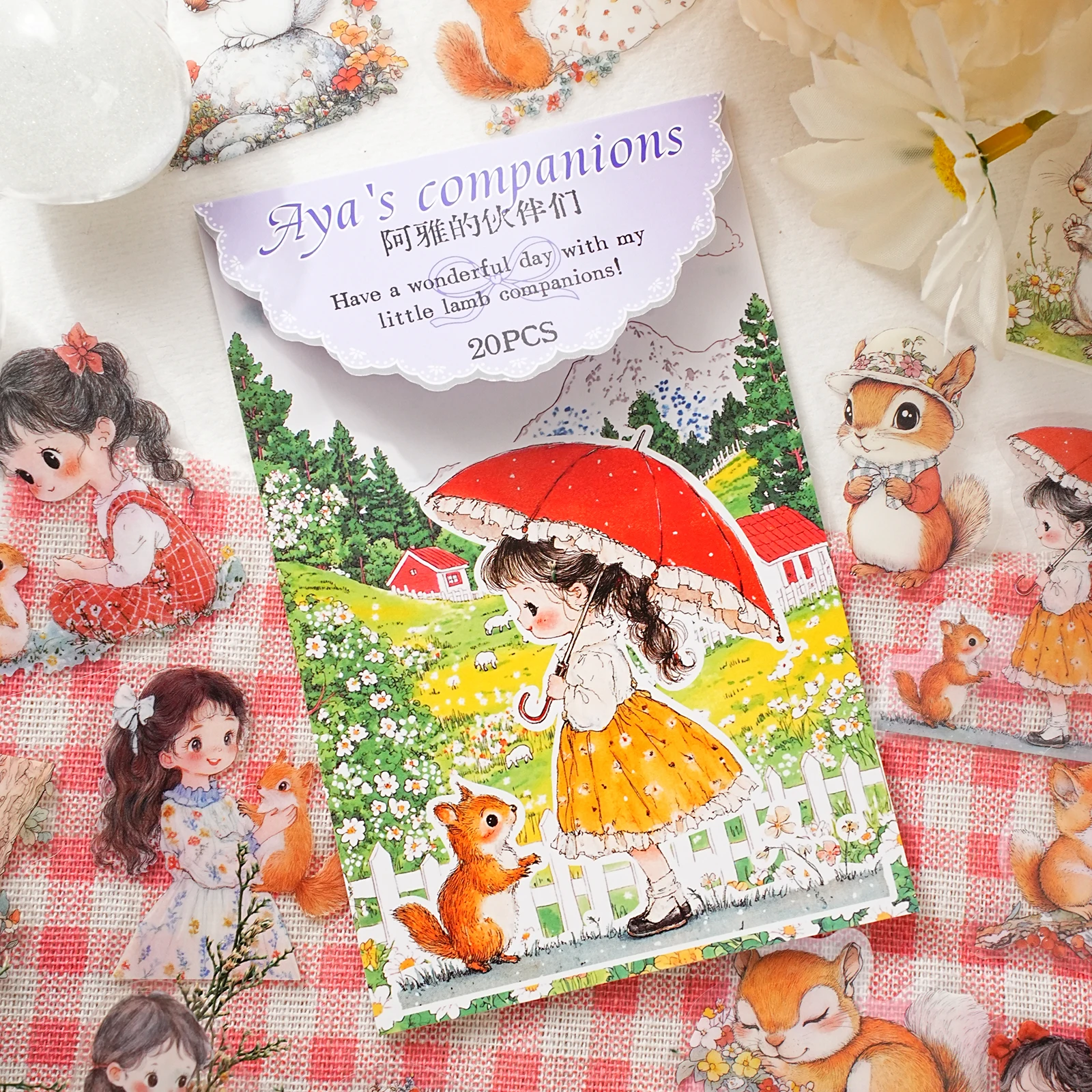 20 قطعة من ملصقات السنجاب اللطيفة والفتيات للأطفال...