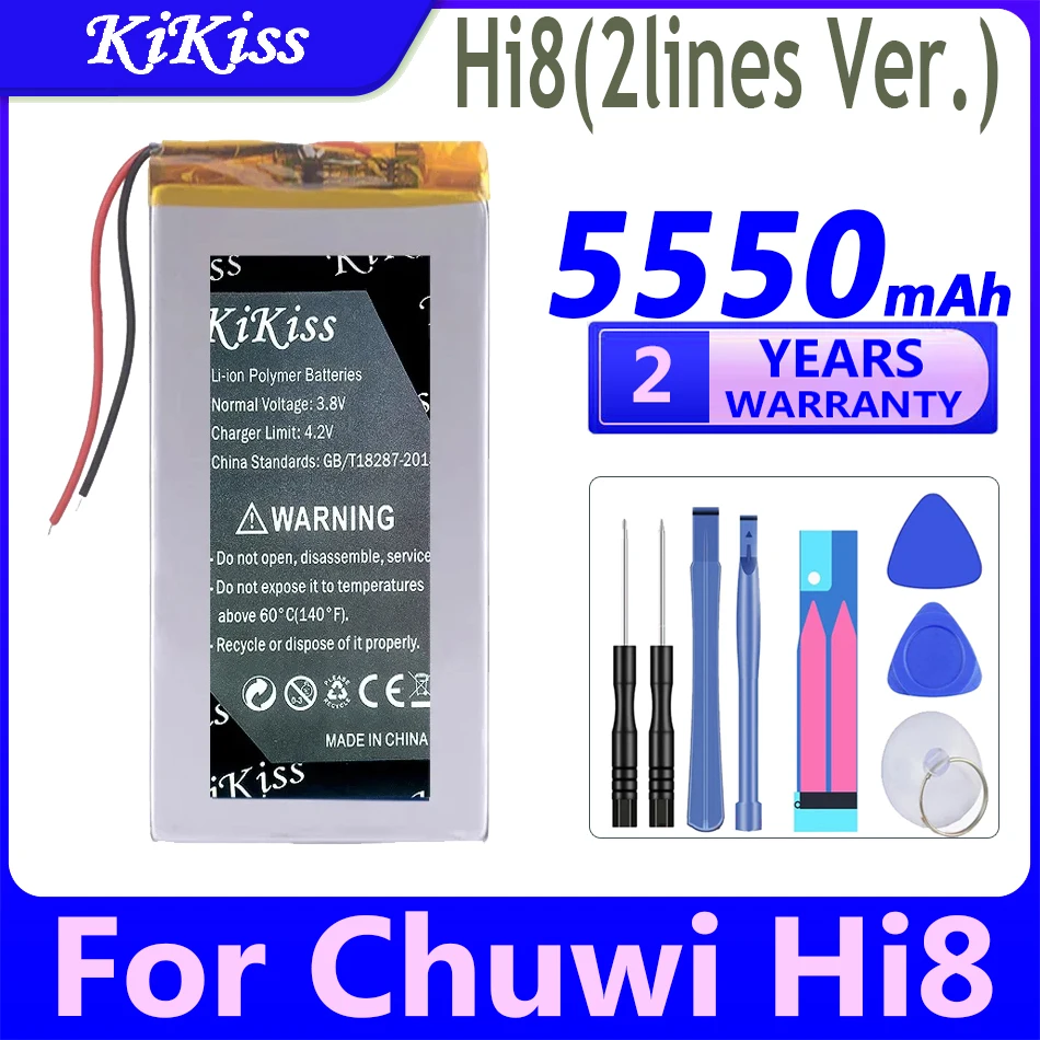 Batteria Kikiss Hi8 2 Linee 5550Mah Per 8 "Chuwi Hi8 Per Tablet Windows 3263156 3565158 Batterie + Strumenti Gratuiti