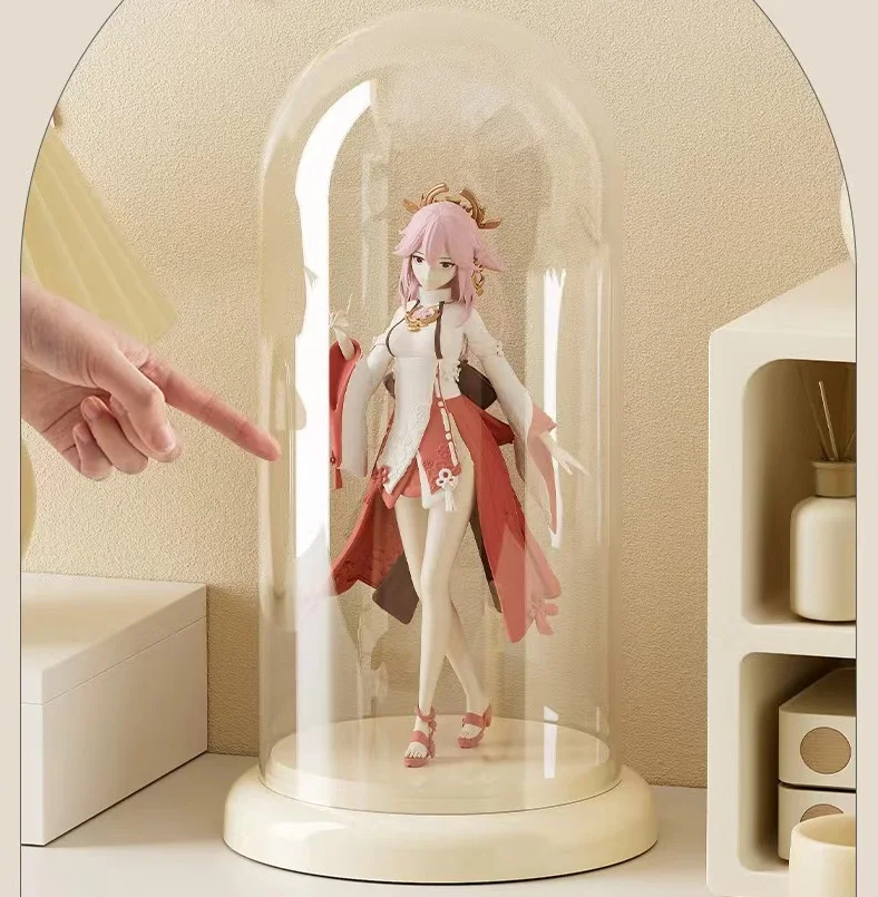 Flower Cover With Base Acrylic Display Case For Succulent Plants Home Decor DIY Dustproof Case Anime Genshin Impact Stand Figures Gift acrylic display case glass dome vase