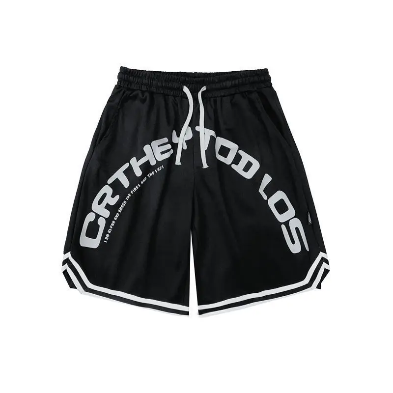 American High Street Fashion Shorts for Men, Trendy Brand Summer Basketball Sports Loose Fit Five-Point Mid-Length Shorts for Me 2