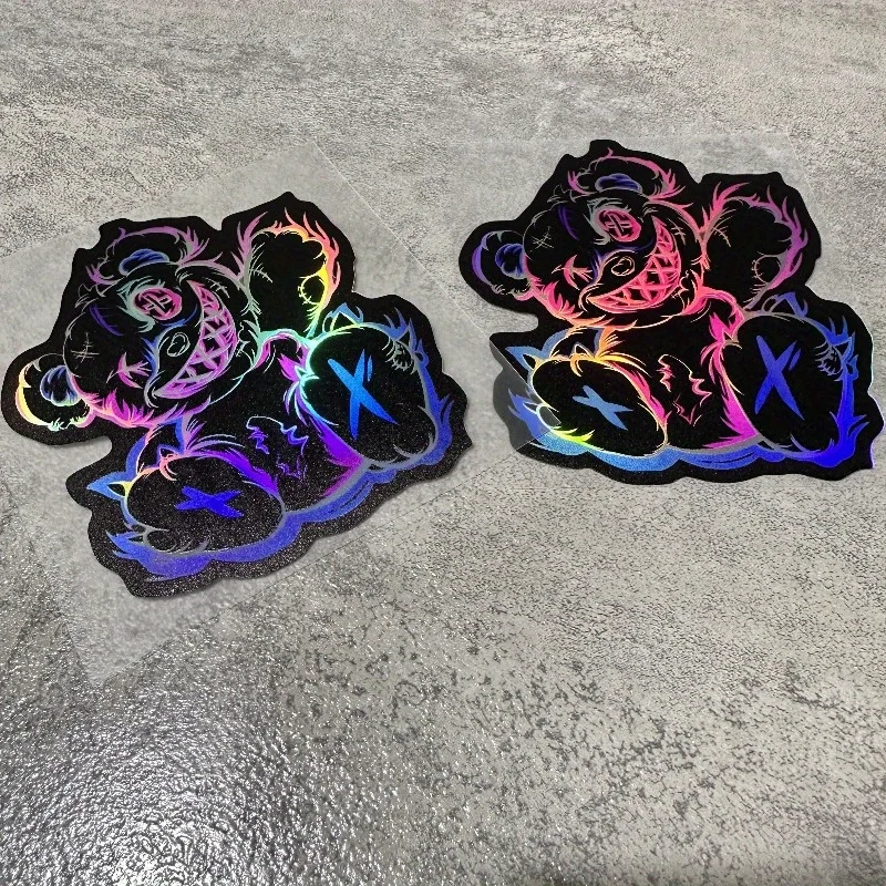 Dark Bear Laser & Evil Cartoon Devil Car Sticker