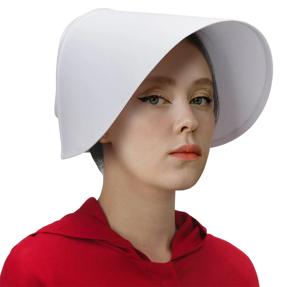 

The Handmaid's Tale Cosplay Hat White Color Handmaid Offred Cosplay Hats for Women Halloween Carnival Party Props