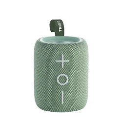 Enhanced Portable Bluetooth Speaker, 360° Sound with XBass, LED Lighting, 12-Hour Playtime, Waterproof (Green)