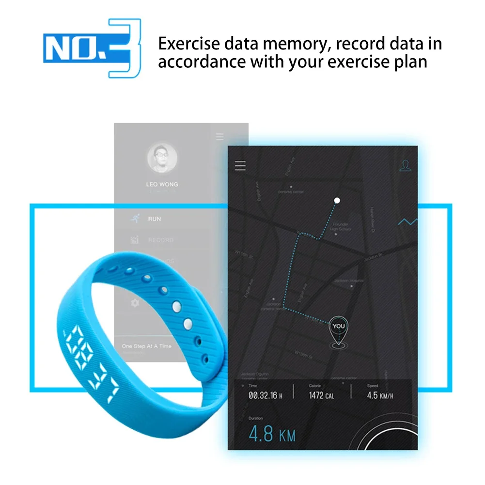 LED Digital Smart Bracelet – Vibrating Alarm, Waterproof Pedometer