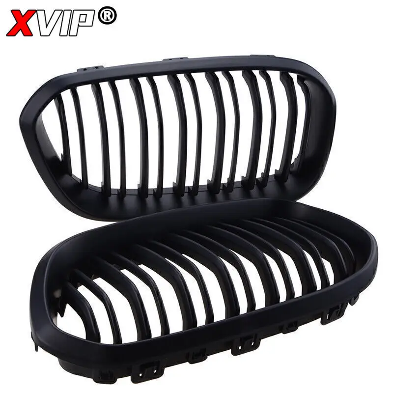 Front Bumper Kidney Grille For BMW 1 Series F20 F21 2015-Replacement Double Slat Gloss Black Grilles