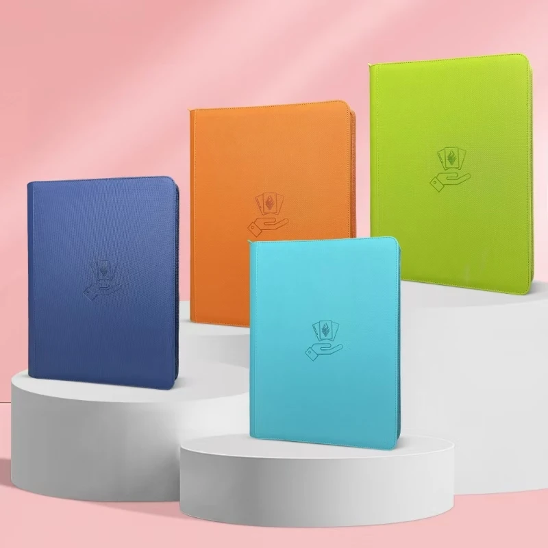 Trading Card Binder Card Album 16 Pocket Card Binder 1000+ Premium Zip Trading Card Binder Double Sided Pocket Binder Album Ringless Folder for MT
