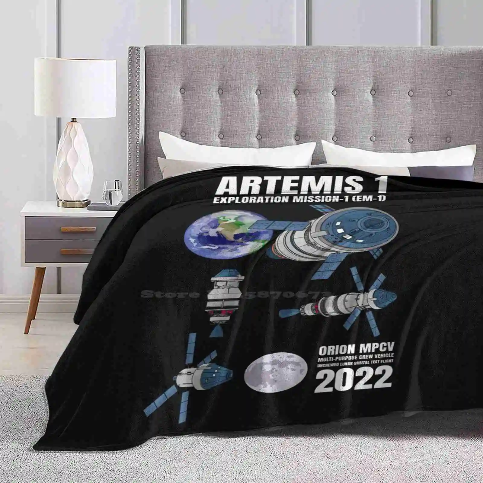 Artemis 1 Astronave Luna Esplorazione Missione 1 2022 Regalo Quattro Stagioni Confortevole Caldo Morbido Tiro Coperta Artemis 1 Luna