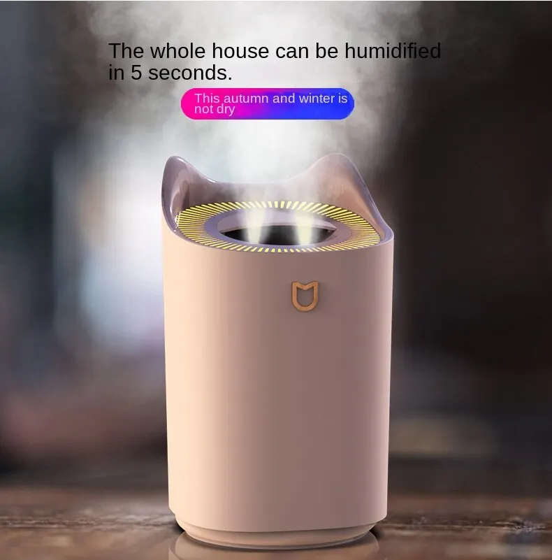 Umidificatore a doppio getto da 3000 ml, atomizzatore ad alta capacità, diffusore di aromi a ultrasuoni, nebulizzatore a freddo, purificatore d'aria._voghion.com