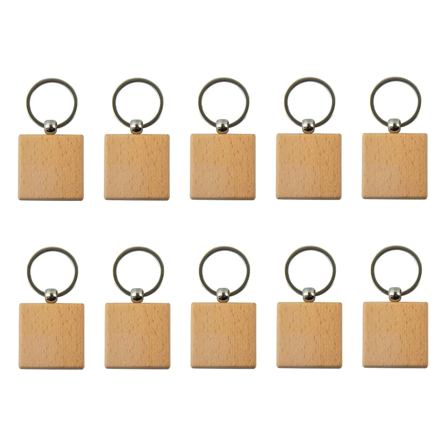 

Пустой деревянный брелок для ключей, деревянный брелок для ключей, персонализированный брелок для повседневного использования или лучший подарок (квадратный, 20 шт.)