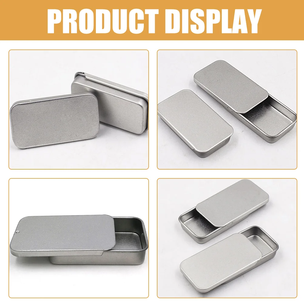 

18pcs Tinplate Cans Empty Tins with Lid Lip Balm Tins Rectangular Tinplate Boxes