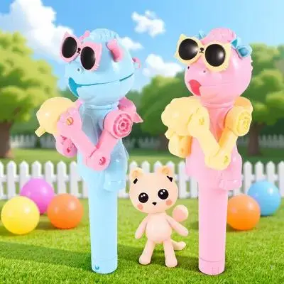 2Pcs 공룡 로봇 롤리팝 케이스 크리 에이 티브 캔디 보관 홀더 파티 호의품 참신하고 재미있는 선물용 롤리팝 홀더