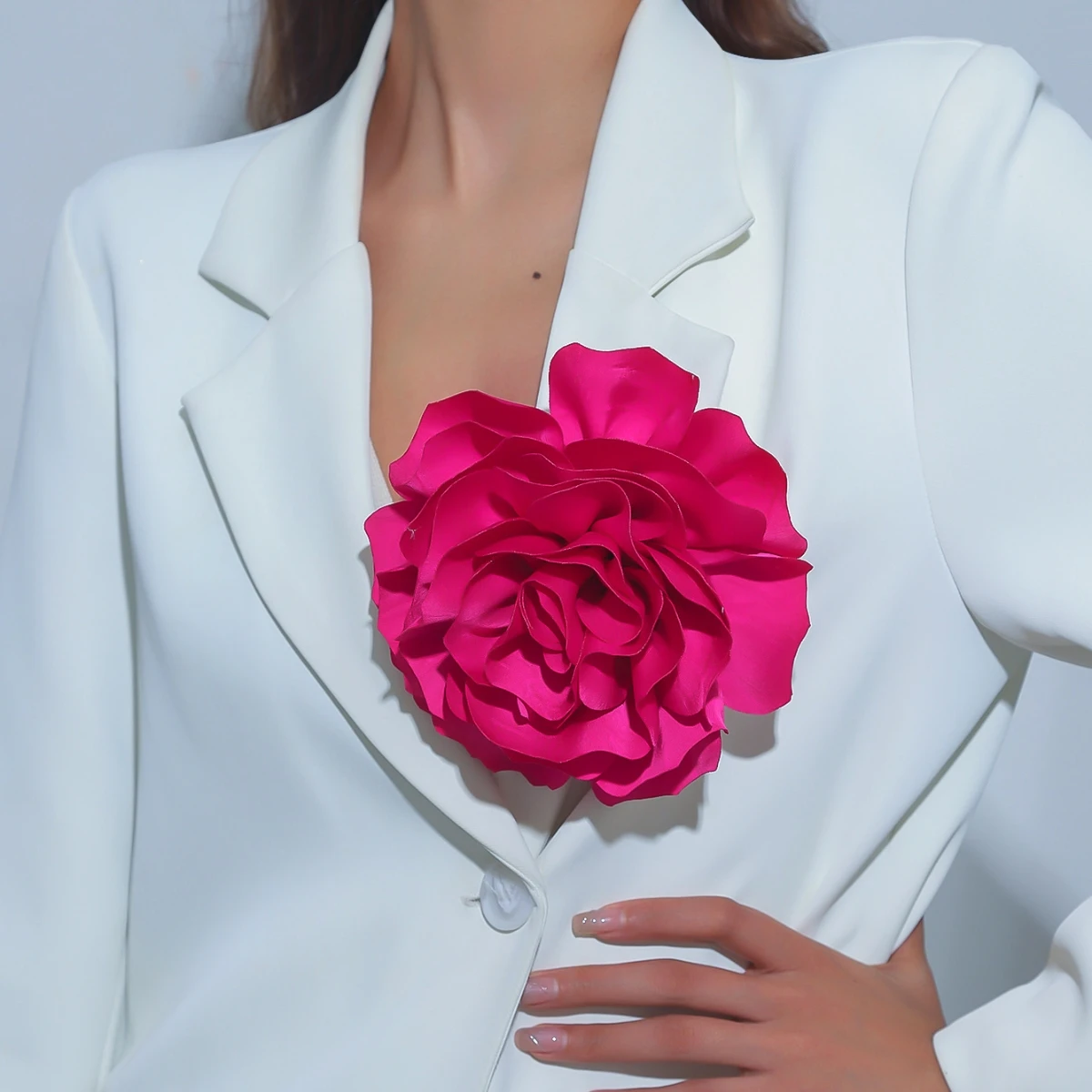 16CM Korean Fashion Fabic Flower Large Brooches Personality Multicolor Floral Pin Brooch for Women Ladies Luxury Party Jewelry