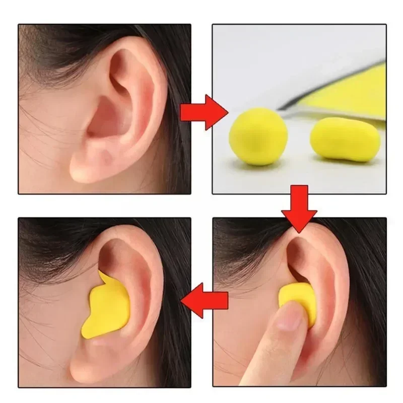 60pcs/set Moldable Shaped PU Anti-noise Ear Plugs Noise Reduction Sleeping Guard Soft Anti-Snoring Health Care Sleep Aid Earplug