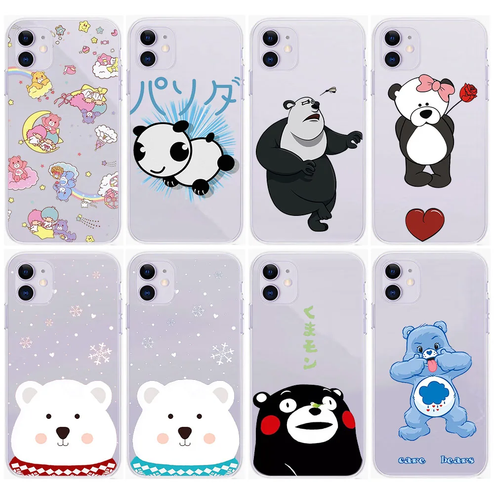 Custodia Trasparente Scavata Per Motorola Moto One Vision E4 E5 Play Go G4 Zoom Z2 Plus Zb2 Bear Cover