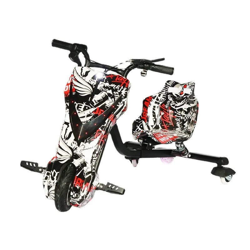 Children's Electric Balance Scooter Three-Wheel Drift Smart Pedal Mini Skateboard Kart Shock Absorption E Scooter 전기 스쿠터