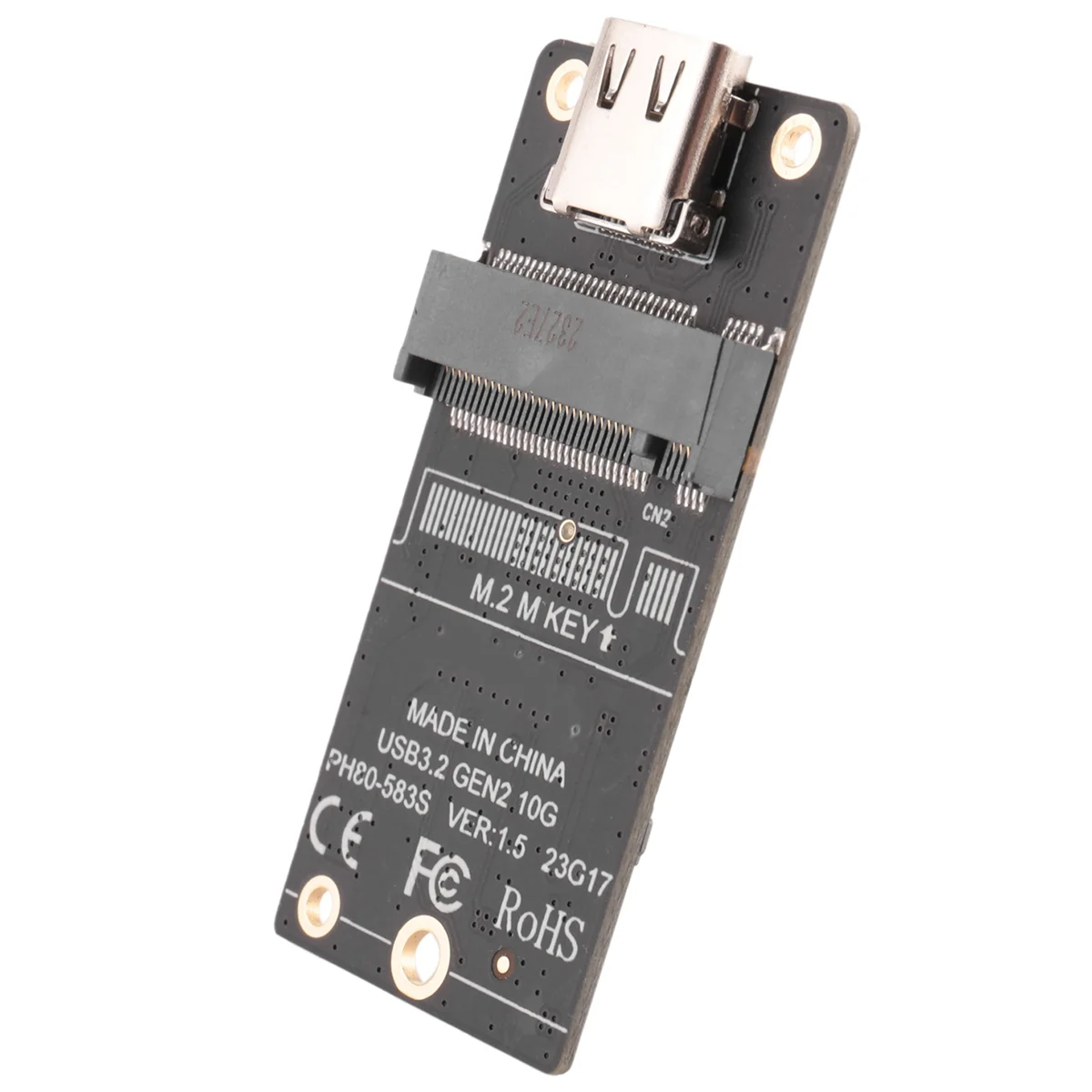 M.2 to C타입 SSD 인클로저 어댑터, M2 NVME HDD 인클로저, 인터포저 보드, JMS583 칩, 10Gbps 지지대 2230 2242 2260 SSD