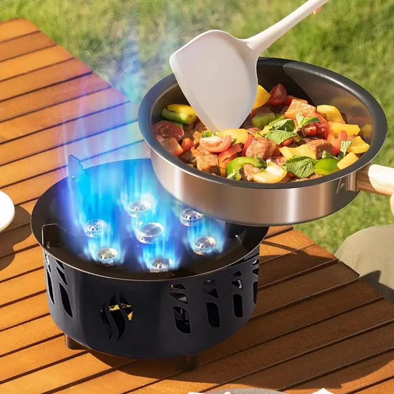 

20000W 7-Core Camping Gas Burner Strong Fire Power Outdoor Portable Cassette Stove High Firepower for BBQ Camping Hiking Fishing
