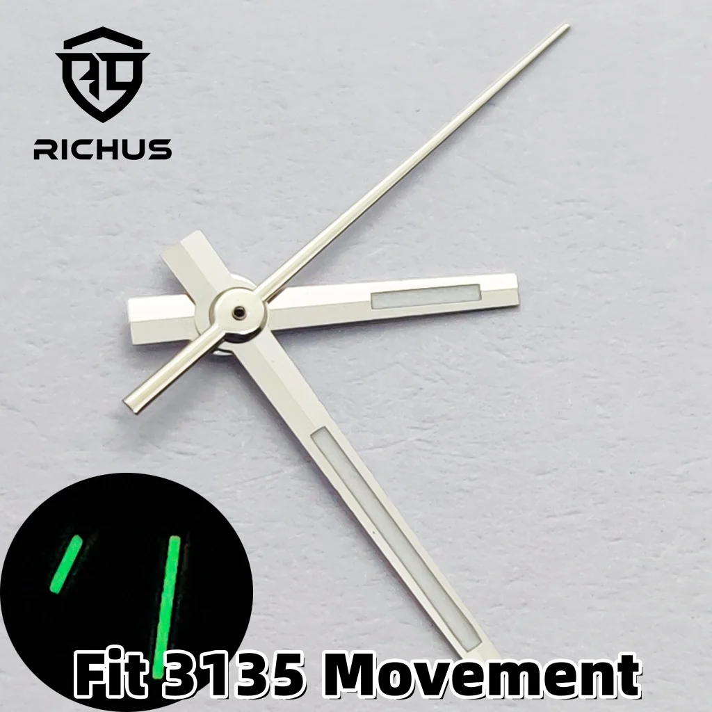 Silver and Green Luminous Watch Hands - Premium Watch Accessories