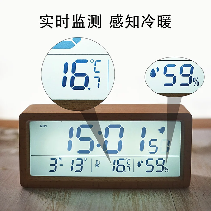 aboveClock Digitale Wekker, Wekker Voor 's Ochtends, Digitale Klok met Instelbare Helderheid
