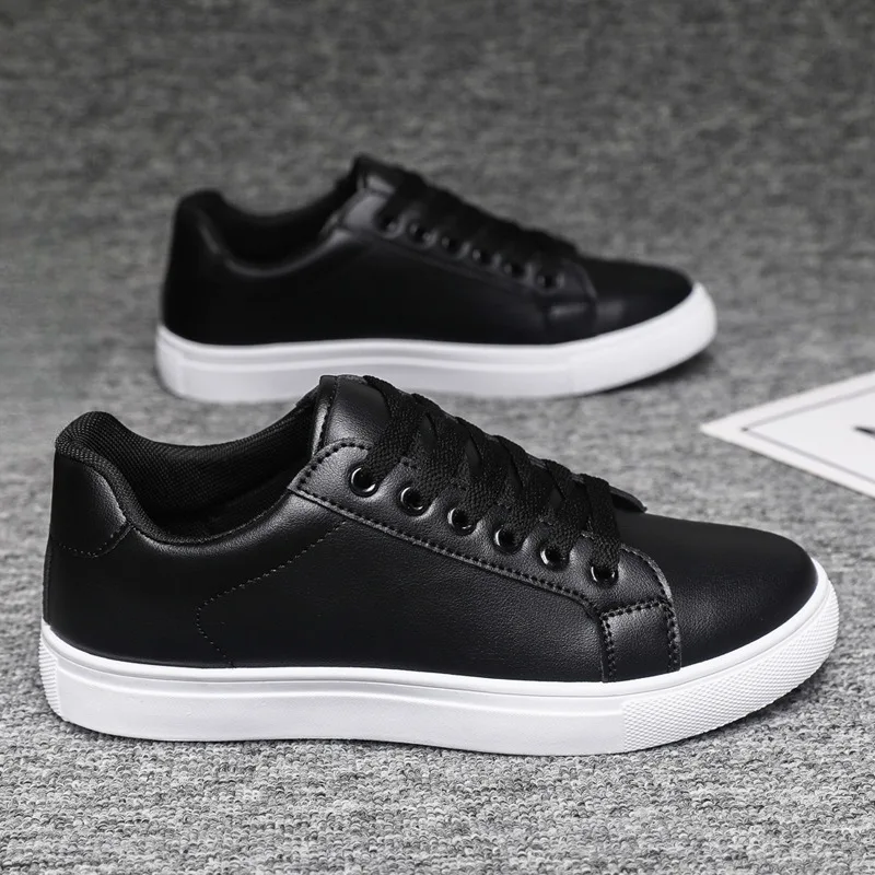 Luxury Brands Mens Shoes Casual Leather Shoes Lace Up Flats Trend Non-slip Sneakers Low Top Vulcanized Shoes Plus Size 48 Shoe 2