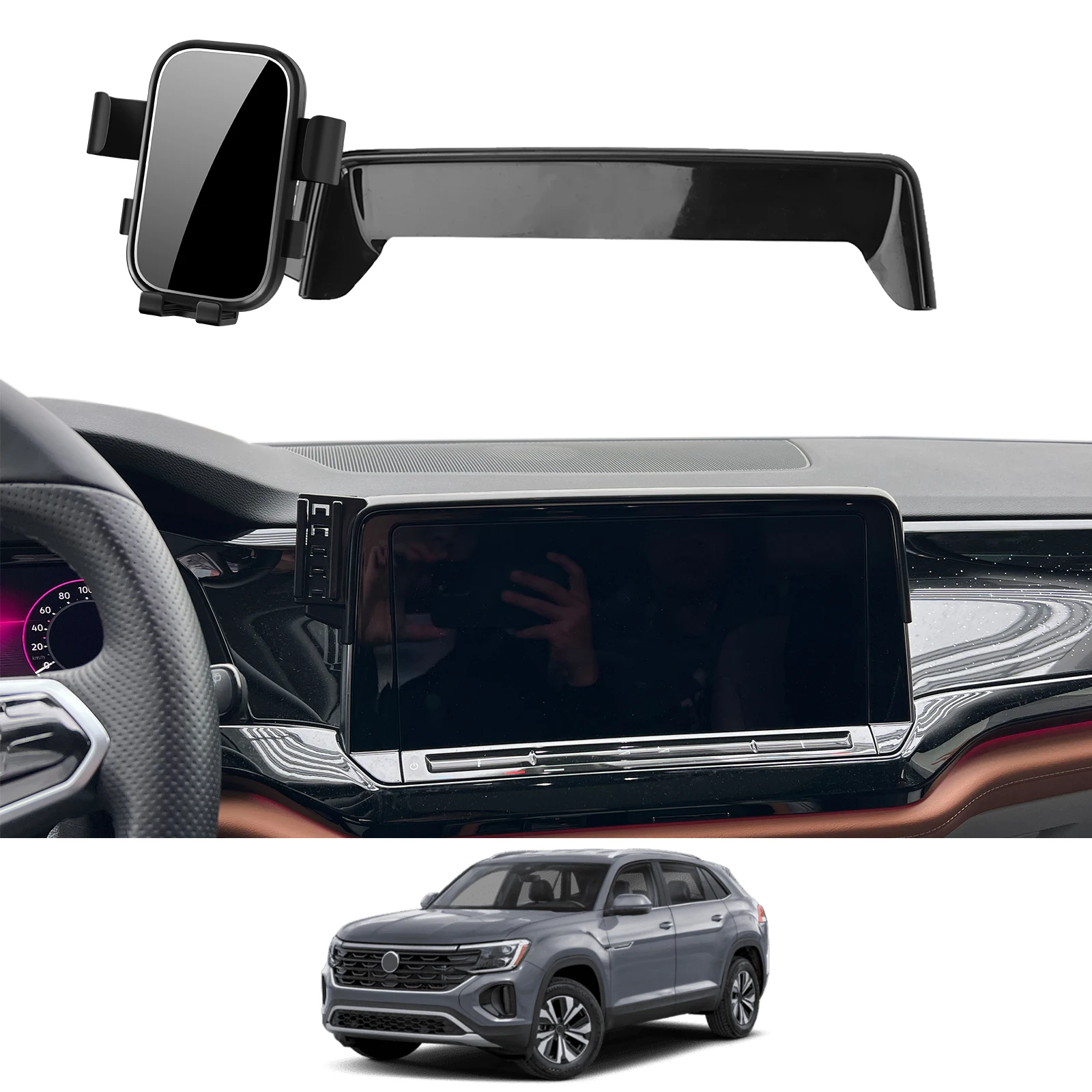 Car Mobile Phone Holder for VW Atlas Teramont CROSS GPS Bracket Navigation Stand Auto Accessories