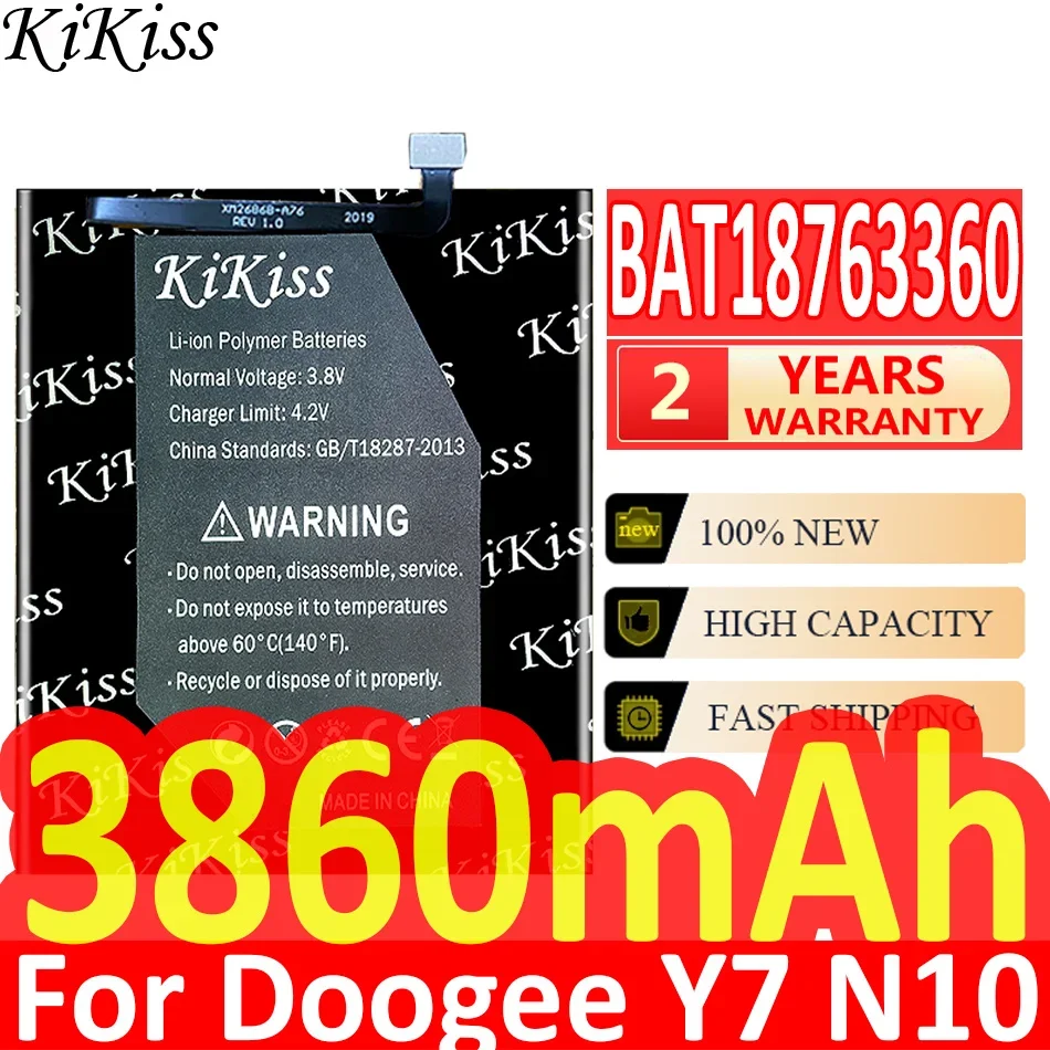 

Мощная батарея 3860 мАч KiKiss BAT18763360 для телефона Doogee Y7 N10, Высококачественная замена