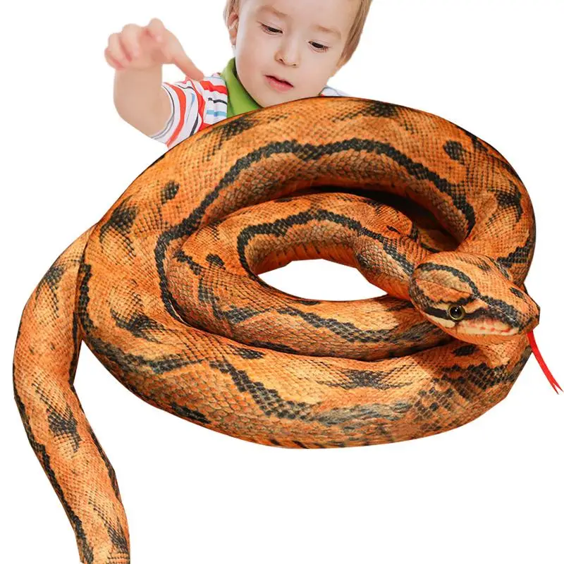 

Stuffed Animal Snake Vivid Cotton Soft Stuffed Snake Plushie Comfortable Attractive Party Supplies Gag Toys Multifunctional