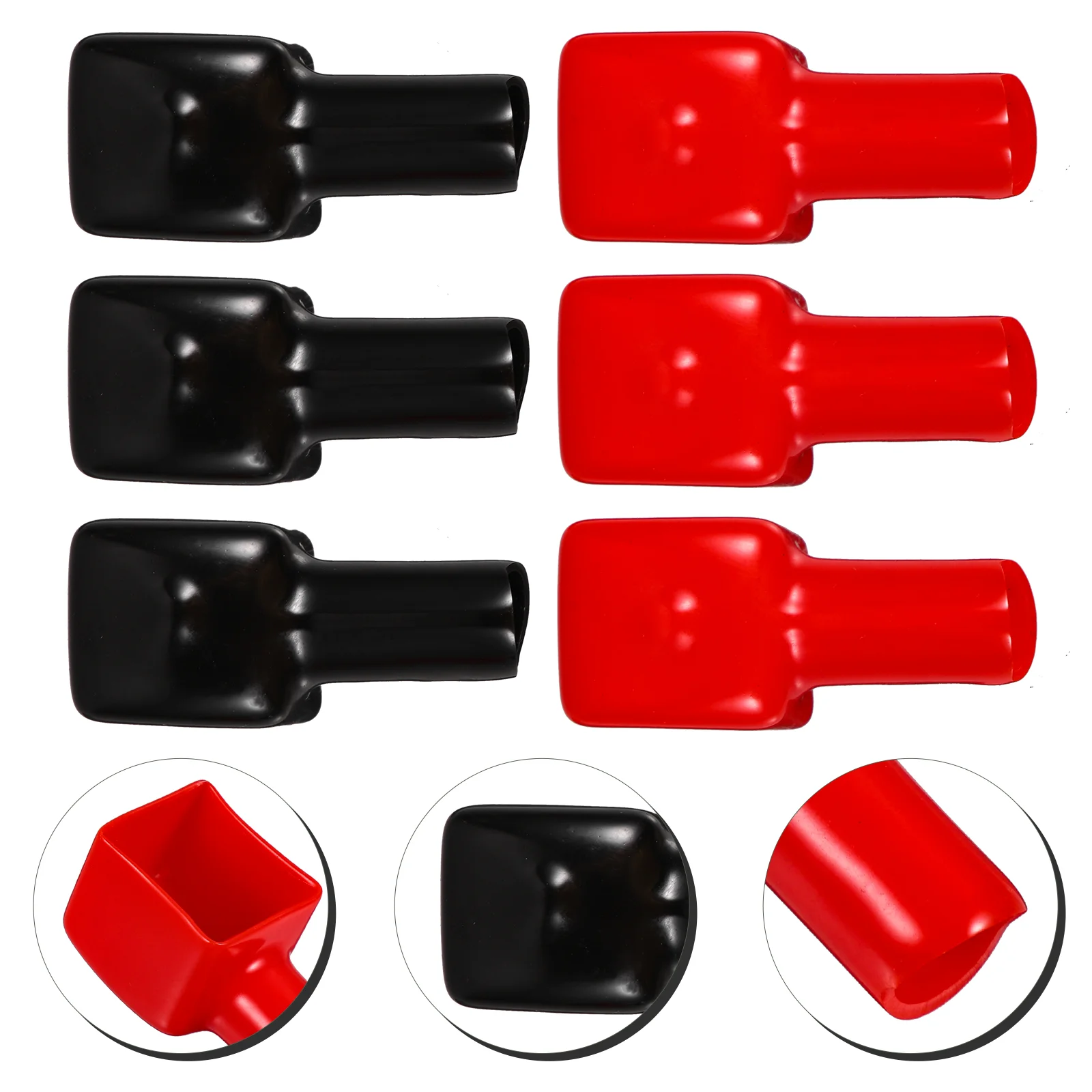 6 Pcs Terminal Protector Pile Head Car Caps Accessories Auto