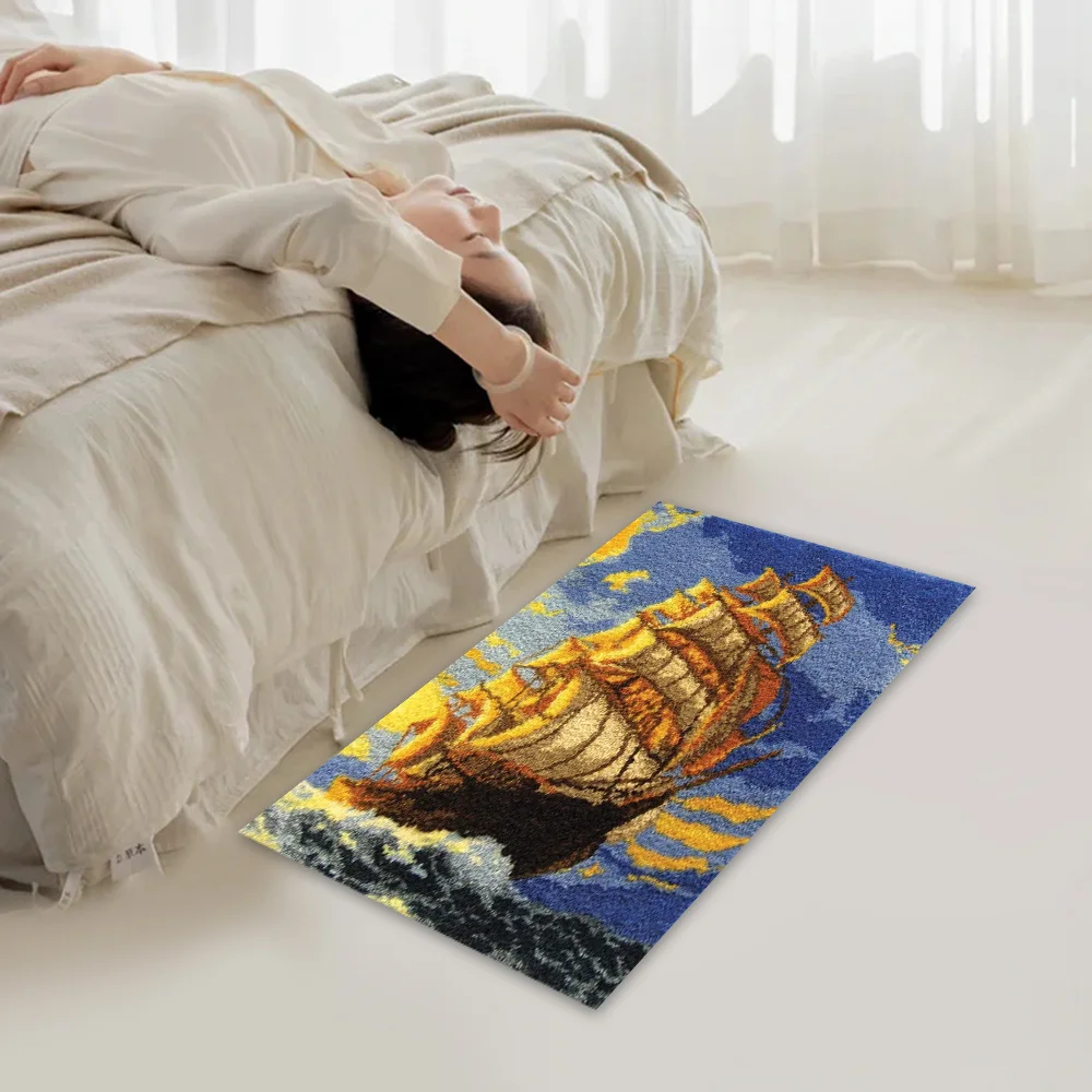 Latch Hook Rug Kit Carpet Knot Cross Stitch Kit Do It Yourself Embroidery Plastic Canva For Adult Tapestry Christmas Decoration