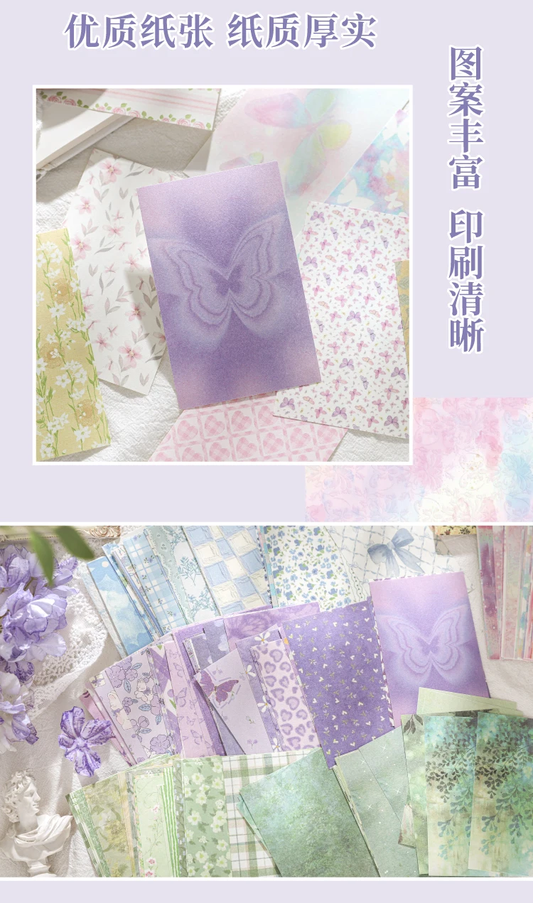 Journal GO 50 Stück Basic Journaling Material Papier Kreative Collage Scrapbooking DIY Hintergrundpapier Briefpapier Notizblöcke – Detail 5
