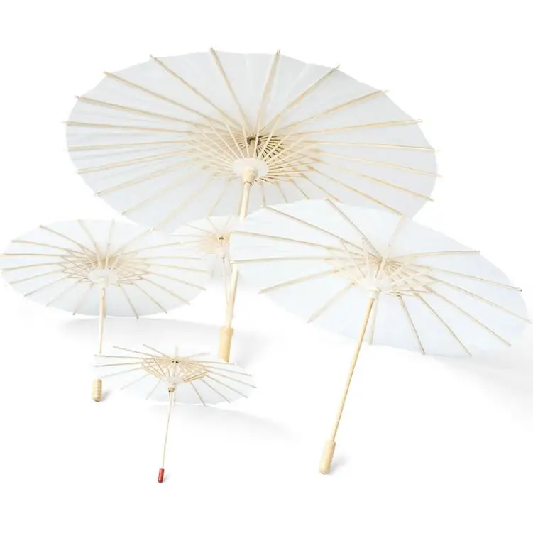 New 20/30/40/60cm Handmade Colored Paper Umbrella Traditional Kids DIY Painting Paper Umbrella Decor Arts and Crafts
