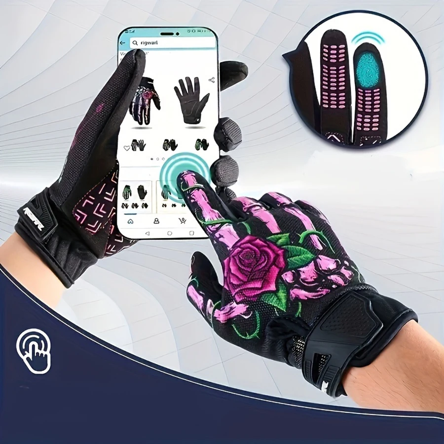 Full Finger Cycling Gloves Touch Screen Motorcycle Gloves Ghost Claw Joker Skull Gloves For Mountain Bike and Riding 4