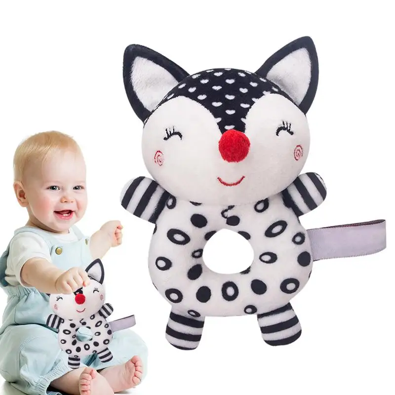 

Newborn Baby Rattles Shake Rattle With Sound Fox Grab Ability Training Toys Infant Plush Dolls Baby Birthday Gift Toys