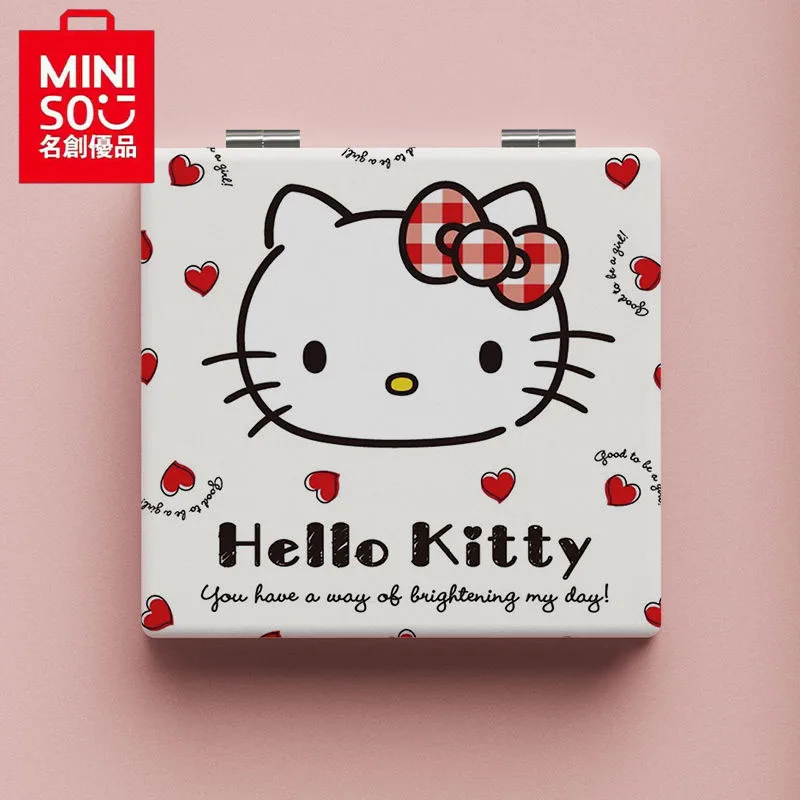 

MINISO Sanrio, Hello Kitty My Melody Catoon Аниме подарок для девочек со складными зеркалами для макияжа и портативными зеркалами