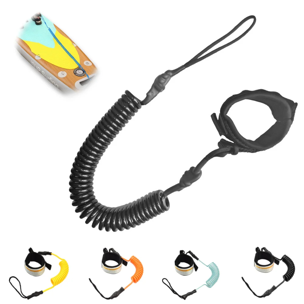 Coiled Surfboard Leash Surfing Stand UP Paddle Board Ankle Leash Sup Board Foot Leg Rope Surfboard Raft Kayak Rope surfboard leash