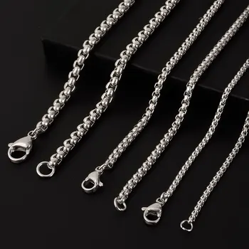 45/50/60/70/80/90 centimetri Lunga Catena Semplice Gioielli Intorno Al Collo Decor Scatola di Acciaio Inossidabile Collane Per Le Donne Degli Uomini FAI DA TE ciondolo forniture 1